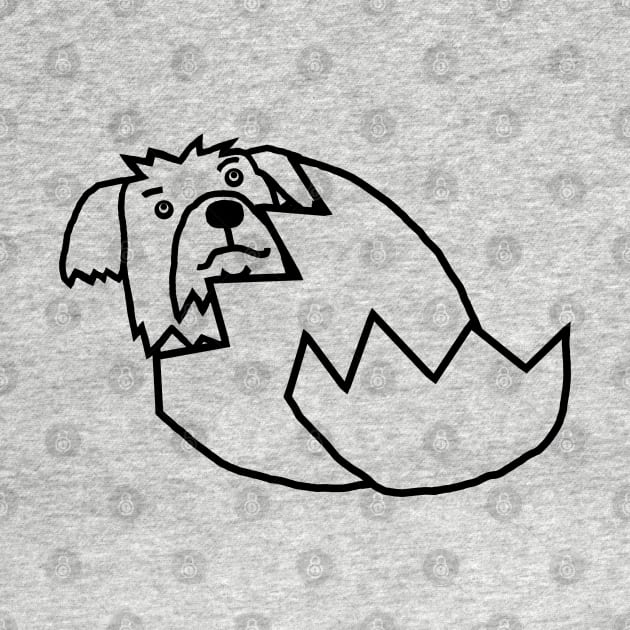 Cute Dog Hatching from Easter Egg Outline by ellenhenryart